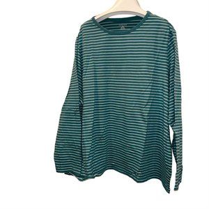 lands' End turquoise white classic French Breton Nutical Stripe knit lon…
